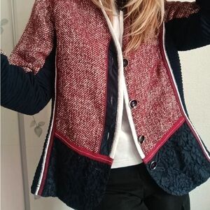 Elegant Women's Red and Navy Blazer